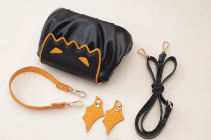 Halloween Orange Pumpkin Bat Wings Tote Bag - Free Size