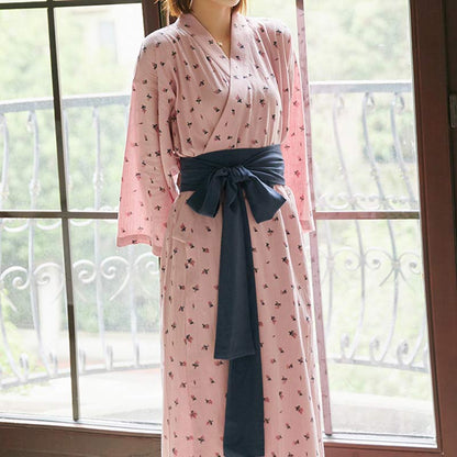 Flower Bowknot Lace Up Pajamas - Pink / One Size