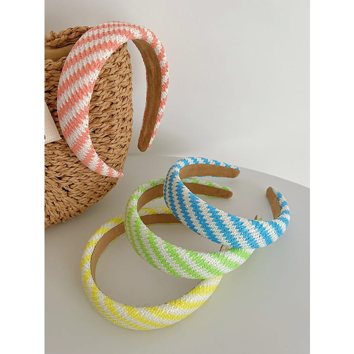 4 Pieces Set Women Artsy Colorblock Knitted Cross Hair Band