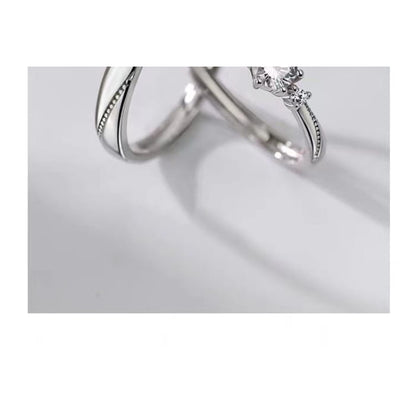 925 Sterling Silver Couple Matching Embossed Ring