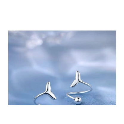 925 Sterling Silver Fish Tail Hoop Earring