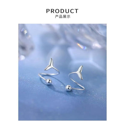 925 Sterling Silver Fish Tail Hoop Earring