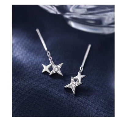 925 Sterling Silver Star Drop Earring