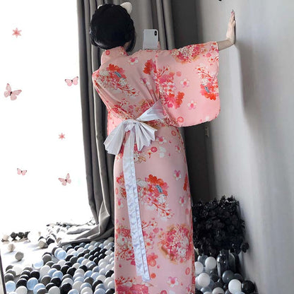 Sakura Kitty Pink Kimono Lingerie Dress - One Size