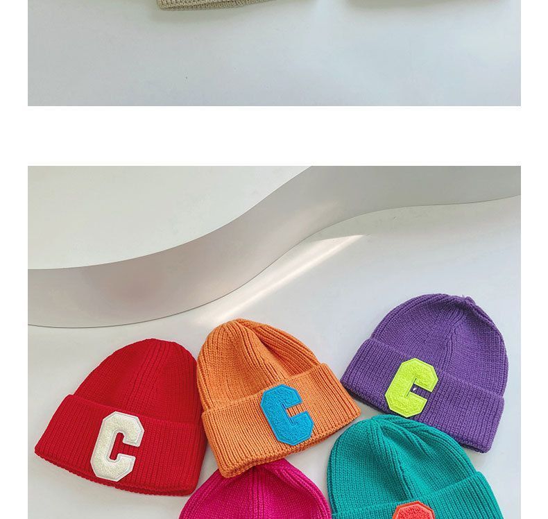 Lettering Applique Knit Beanie