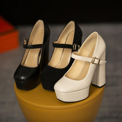 Chunky-Heel Platform Mary Jane Shoes