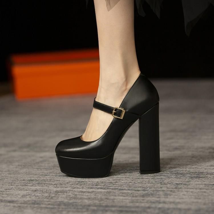 Chunky-Heel Platform Mary Jane Shoes