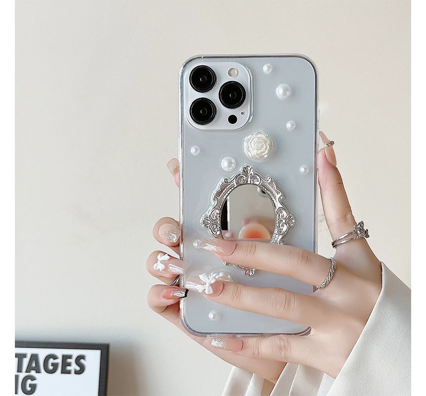 Mirrored Faux Pearl Phone Case