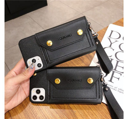 Faux Leather Coin Purse Phone Case - iPhone 6 / 6S / 6 Plus / 7 / 8 / SE / 7 Plus / 8 Plus / X / XS / XR / XS Max / 11 / 11 Pro / 11 Pro Max / 12 / 12 Pro / 12 mini / 12 Pro Max / 13 / 13 Pro / 13 mini / 13 Pro Max