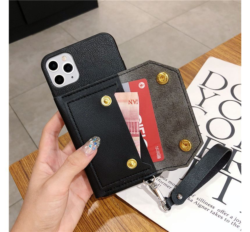 Faux Leather Coin Purse Phone Case - iPhone 6 / 6S / 6 Plus / 7 / 8 / SE / 7 Plus / 8 Plus / X / XS / XR / XS Max / 11 / 11 Pro / 11 Pro Max / 12 / 12 Pro / 12 mini / 12 Pro Max / 13 / 13 Pro / 13 mini / 13 Pro Max