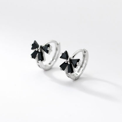 Bow Rhinestone Sterling Silver Earring