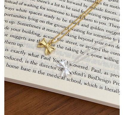 Bow Pendant Sterling Silver Necklace