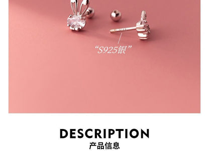 Rhinestone Rabbit Stud Earring