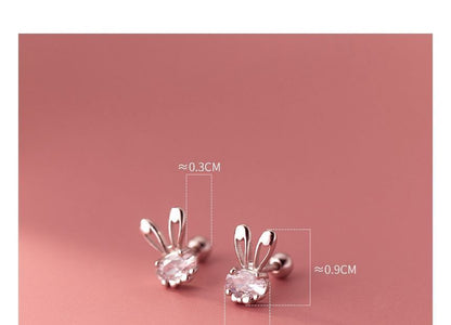 Rhinestone Rabbit Stud Earring