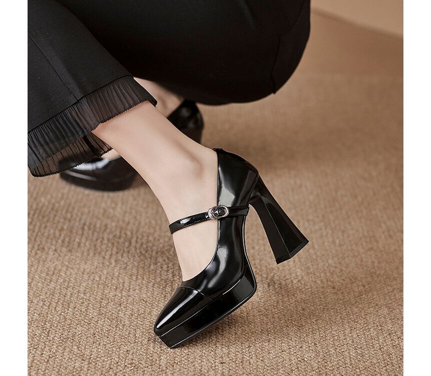 High Heel Pointy Mary Jane Pumps