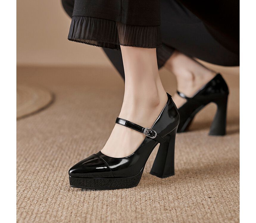 High Heel Pointy Mary Jane Pumps