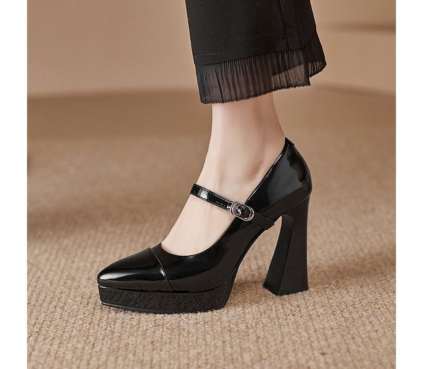 High Heel Pointy Mary Jane Pumps