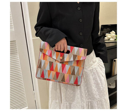 Geometric Print Envelope Clutch