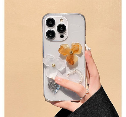 Embellished Transparent Phone Case - iPhone 14 Pro Max / 14 Pro / 14 Max / 14 / 13 Pro Max / 13 Pro / 13 / 13 mini / 12 Pro Max / 12 Pro / 12 / 12 mini / 11 Pro Max / 11 Pro / 11 / SE / XS Max / XS / XR / X / 8 / 8 Plus / 7 / 7 Plus