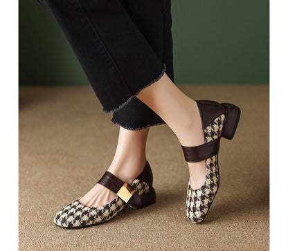 Houndstooth  Mary Jane Shoes