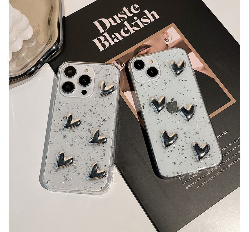 Heart Transparent Phone Case - iPhone 14 Pro Max / 14 Pro / 14 Max / 14 / 13 Pro Max / 13 Pro / 13 / 13 mini / 12 Pro Max / 12 Pro / 12 / 12 mini / 11 Pro Max / 11 Pro / 11 / SE / XS Max / XS / XR / X / 8 / 8 Plus / 7 / 7 Plus