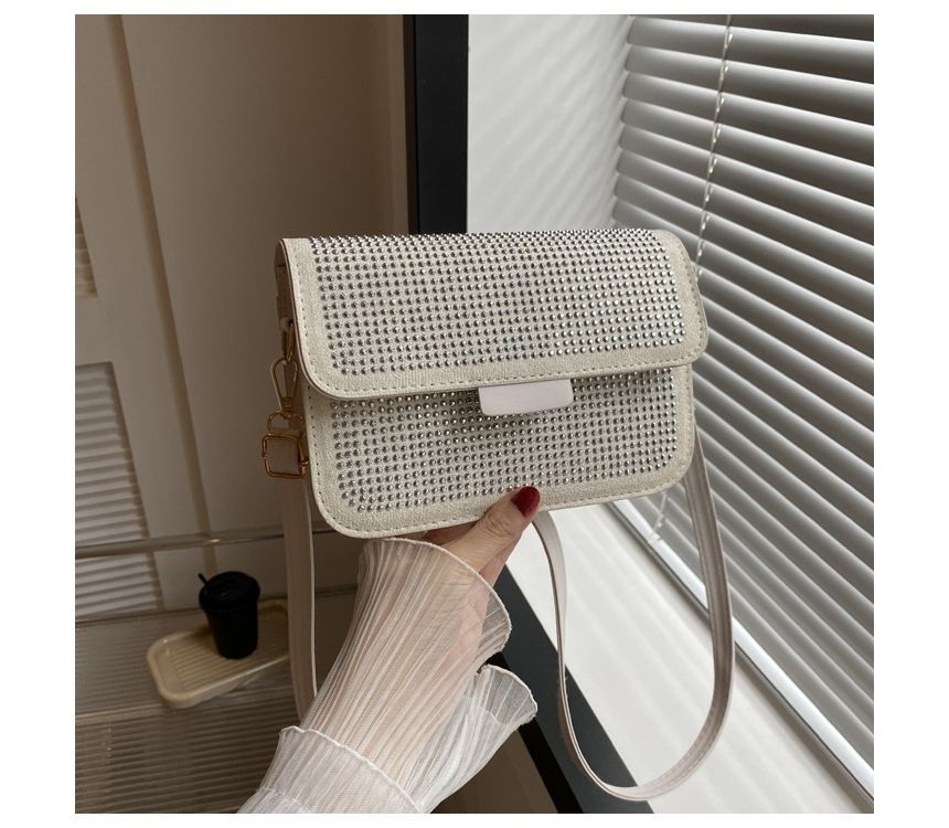 Rhinestone Flap Crossbody Bag