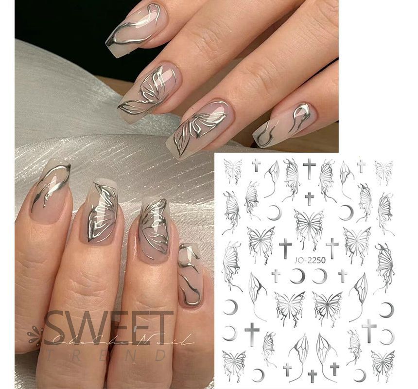 Butterfly Metallic Nail Art Stickers