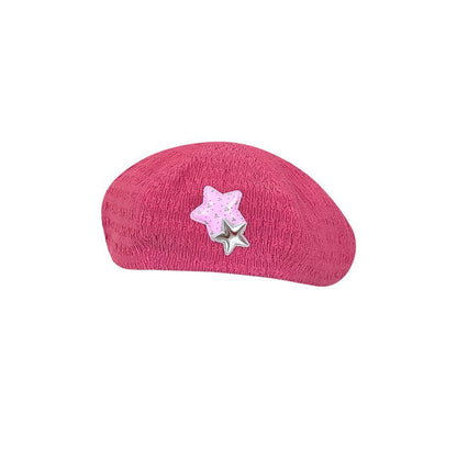 Star Applique Beret Hat