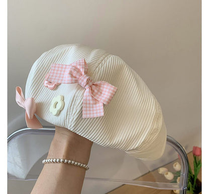 Bow Floral Beret Hat