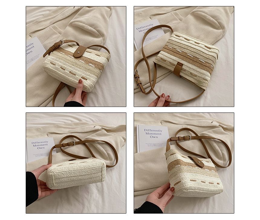 Striped Woven Crossbody Bag