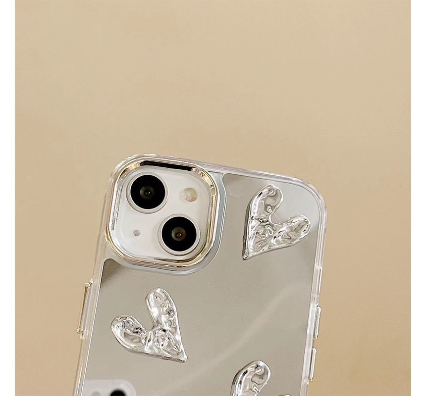 Heart Mirrored Phone Case - iPhone 7 / 8 / SE / 7 Plus / 8 Plus / X / XS / XR / XS Max / 11 / 11 Pro / 11 Pro Max / 12 / 12 Pro / 12 Pro Max / 13 / 13 Pro / 14 / 14 Plus / 14 Pro / 14 Pro Max / 13 Pro Max