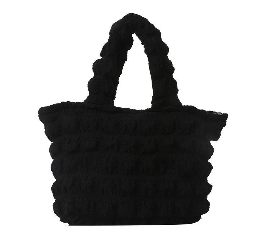 Plain Ruched Small Tote Bag