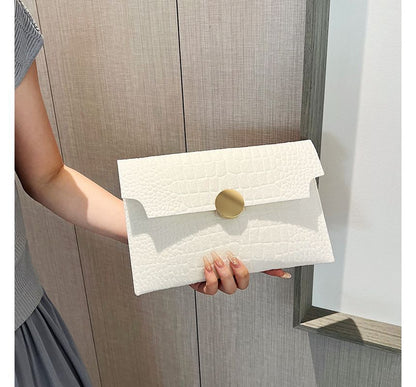 Crocodile Grain Envelope Clutch