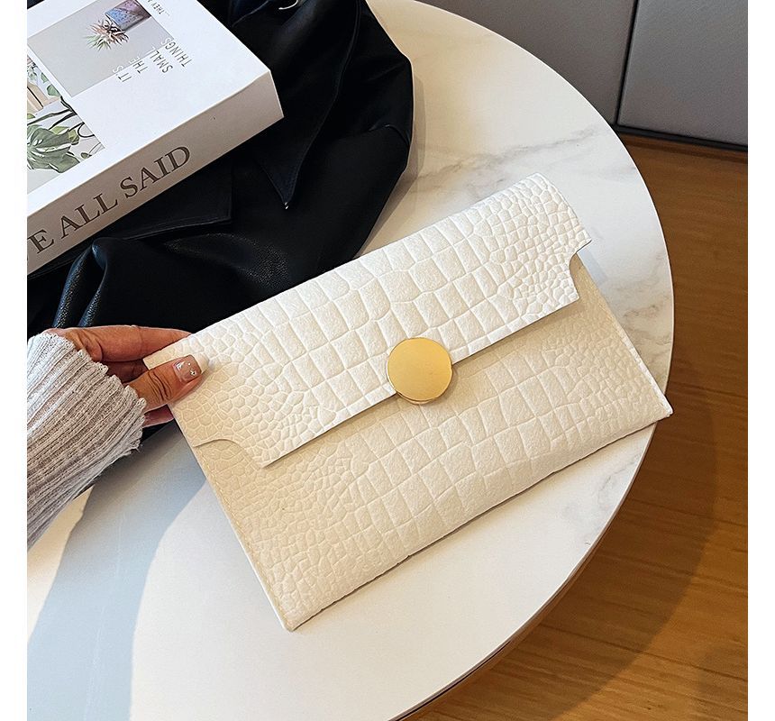 Crocodile Grain Envelope Clutch