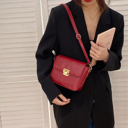 Flap Faux Leather Crossbody Bag