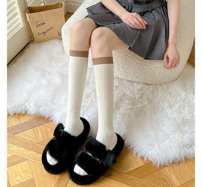 Two Tone Ribbed Socks