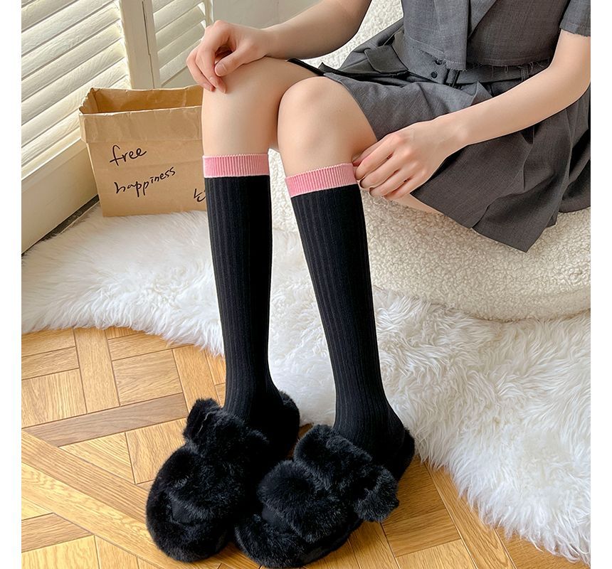 Two Tone Ribbed Socks