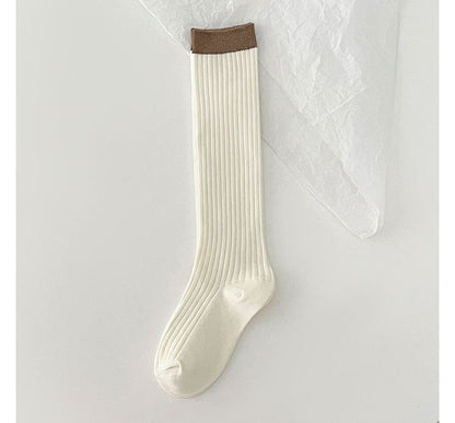 Two Tone Ribbed Socks