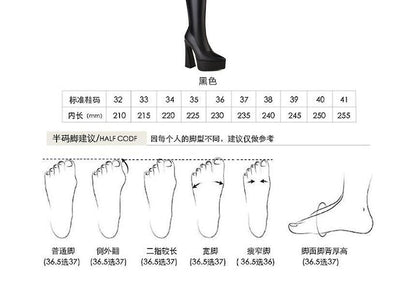 Pointed Toe Platform Panel High Heel Knee High Boots