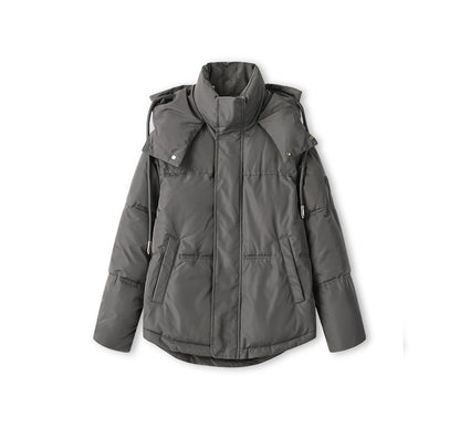 Hooded Plain Puffer Jacket