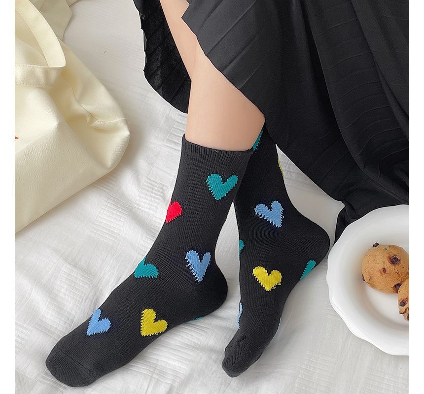 Heart Print Socks