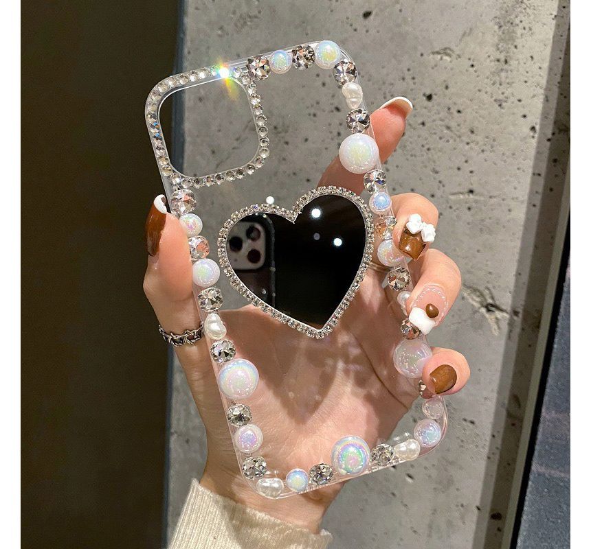 Faux Pearl / Mirrored Transparent Phone Case