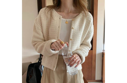 Plain Contrast Trim Cardigan