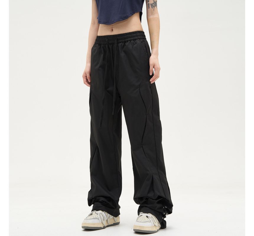 Low Waist Drawstring Loose-Fit Wide-Leg Sweatpants