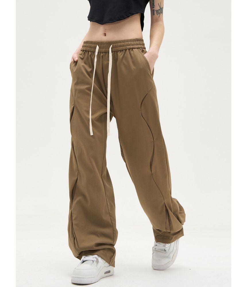 Low Waist Drawstring Loose-Fit Wide-Leg Sweatpants