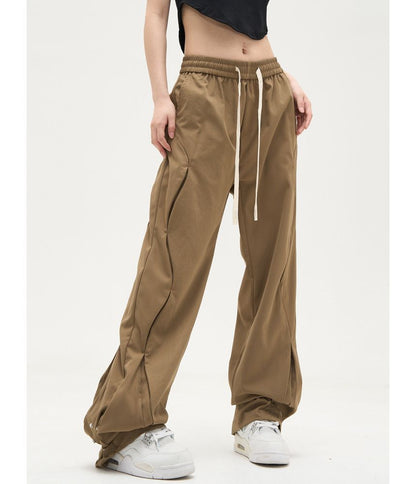 Low Waist Drawstring Loose-Fit Wide-Leg Sweatpants