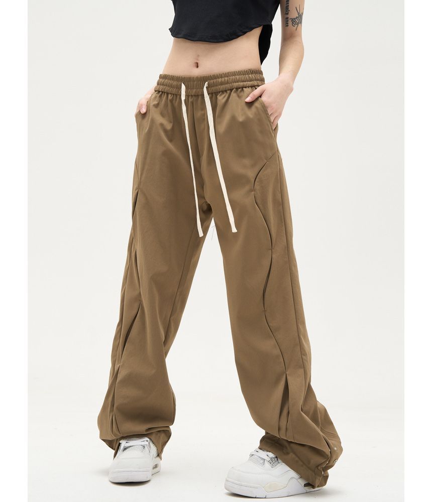 Low Waist Drawstring Loose-Fit Wide-Leg Sweatpants