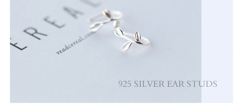 Leaf Sterling Silver Stud Earring