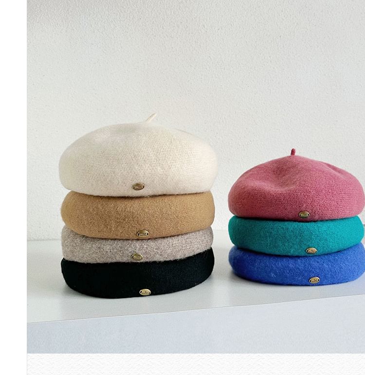 Plain Wool Beret Hat