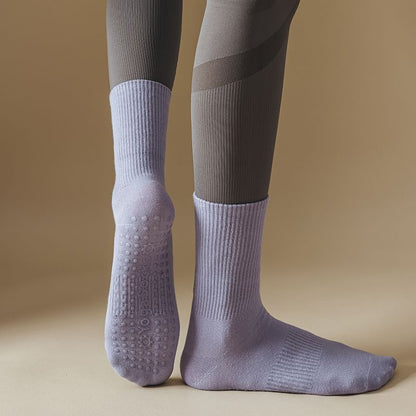 Plain Ribbed Anti-Slip Socks